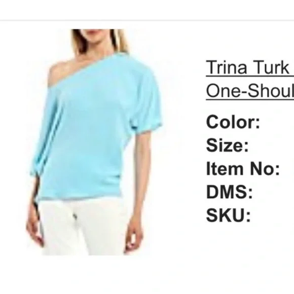 Trina Turk Asymmetrical Radiant Top BLUE - Picture 4 of 7